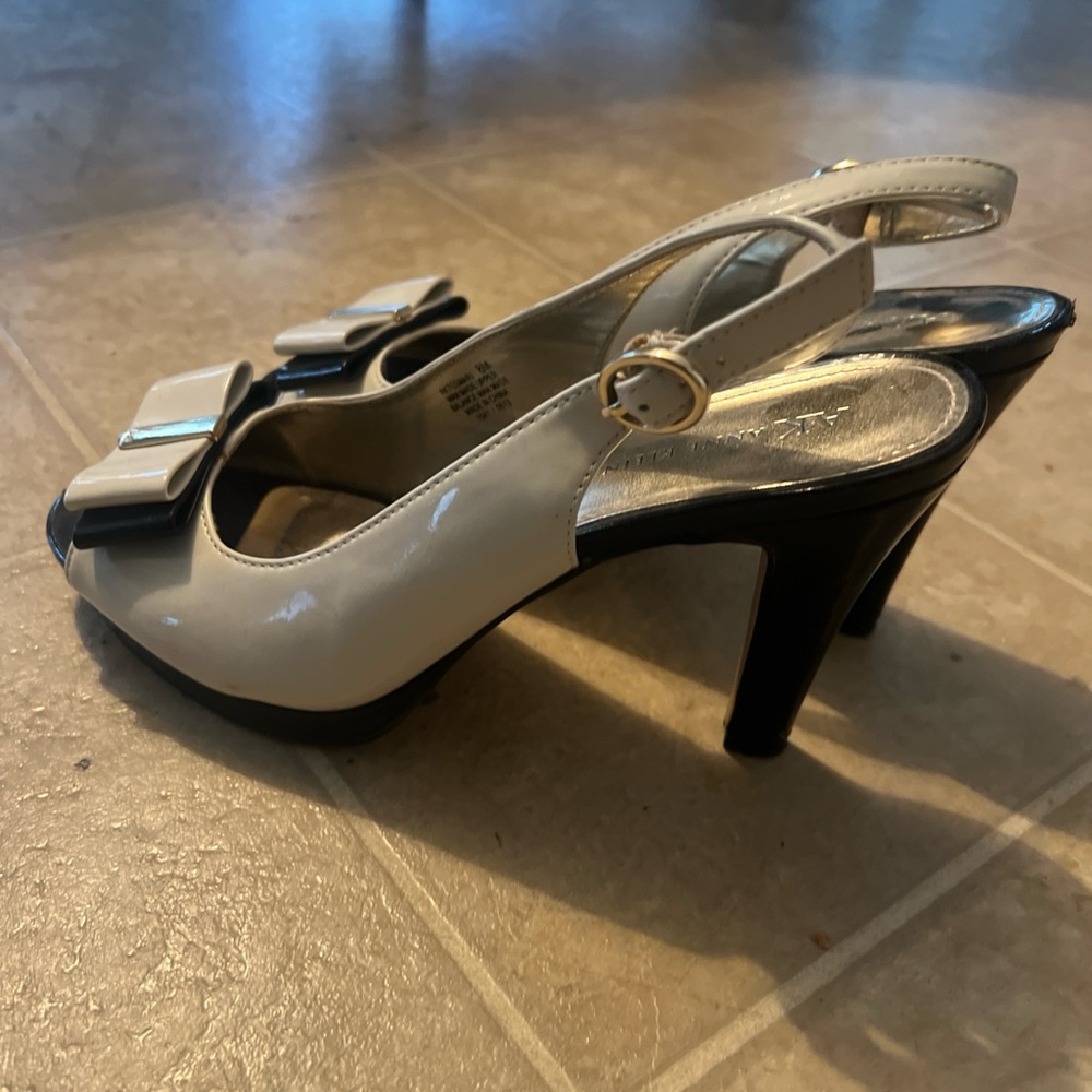 Anne Klein Black and White Spectator Peep-Toe Heel - Picture 6 of 6